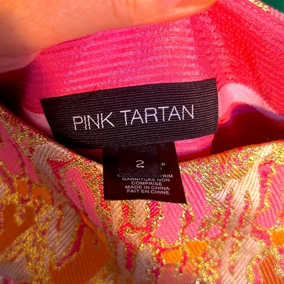 Pink Tartan Gorgeous Pencil Skirt Bright Yellow/Pink Colors Slit at the Back - Picture 5 of 13